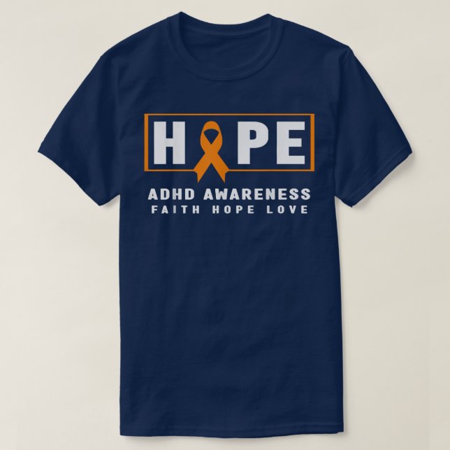 Hope ADHD Awareness Shirt - Orange Ribbon, ADHD Aw T (Design framsida)