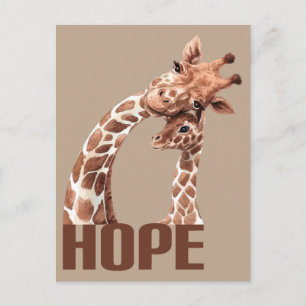 Hope Adsible Mamma och Baby Giraffe Vykort