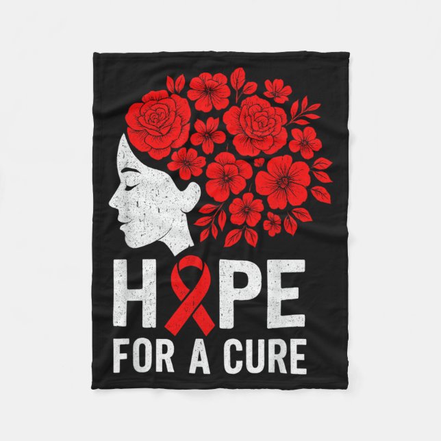 Hope Aids Butterfly Red Ribbon Hiv Aids Awareness  Fleecefilt (Framsidan)