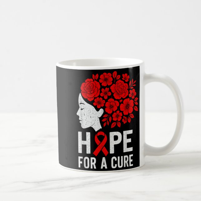 Hope Aids Butterfly Red Ribbon Hiv Aids Awareness  Kaffemugg (Höger)