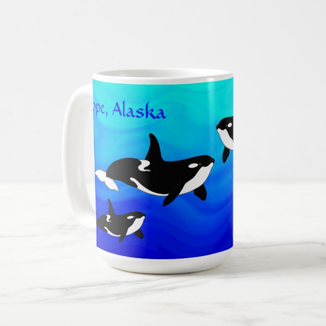 Hope, Alaska Orcas - 15 oz. Combo Mugg (Framsida vänster)