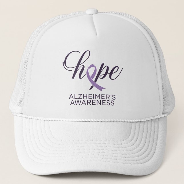 "Hope" Alzheimers Lila Ribbon Script Keps (Framsida)