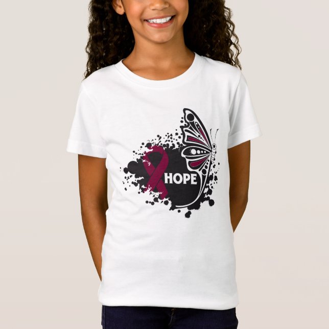 Hope Amyloidosis Butterfly Tee Shirt (Framsida)