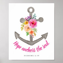 Hope Anchors, Soul Blommigt Anchor Poster