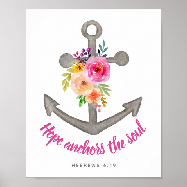 Hope Anchors, Soul Blommigt Anchor Poster (Framsidan)