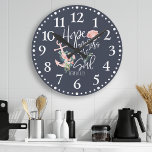 Hope Anchors, Soul Blommigt Religiösa Rund Klocka<br><div class="desc">Hope Anchors (Förankra) Den södra Blommigtens Religiösa Round Clock</div>