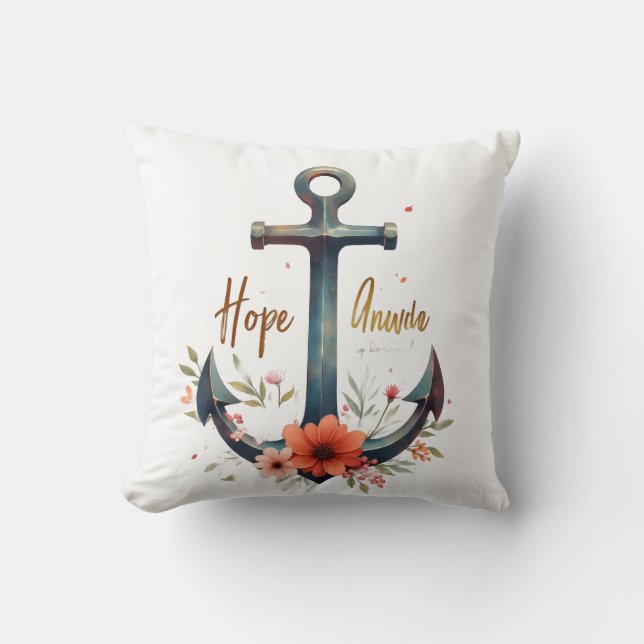 Hope Anchors the Soul - Luxurious Christian Artwor Kudde (Framsida)