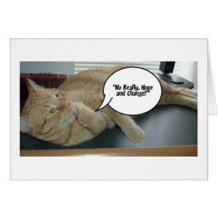 Hope and Change/Cat Humor Hälsningskort
