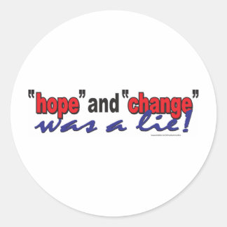 HOPE-AND-CHANGE-was-a-ljug.2 Runt Klistermärke