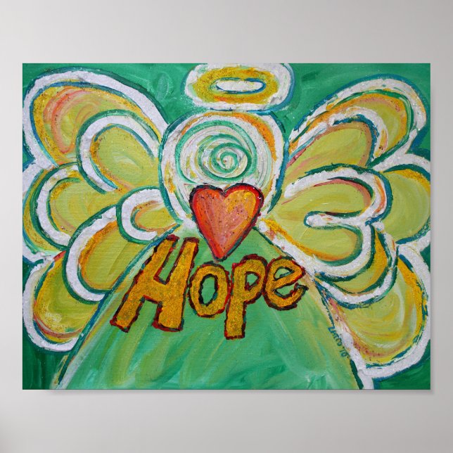 Hope Angel inspirational Ord Art Print Poster (Framsidan)