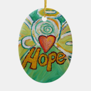 Hope Angel Ord Art Gift Helgdag Ornament