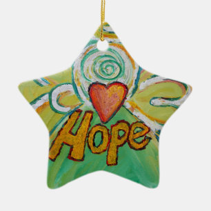 Hope Angel Ord Art Gift Helgdag Ornament