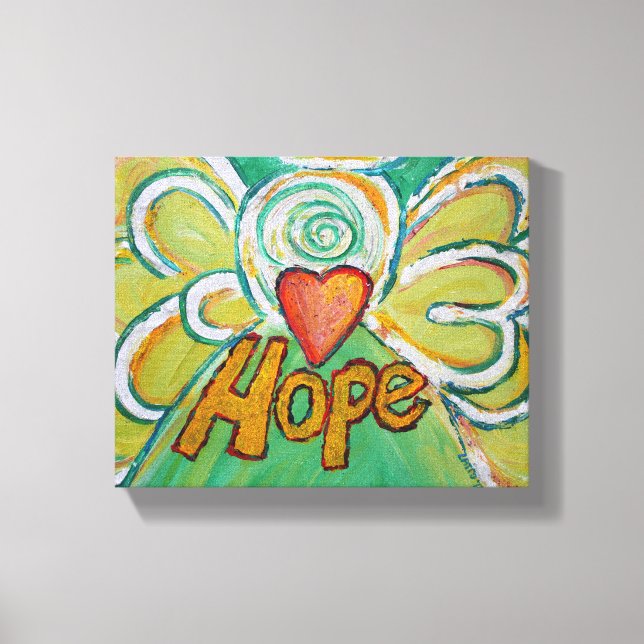 Hope Angel Ord Art Painting Wrapped Canvas (Framsida)