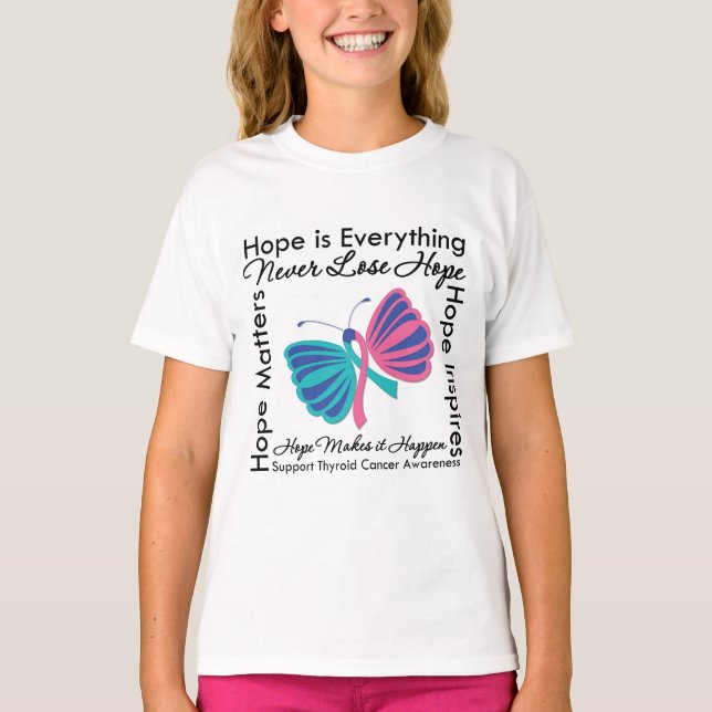 Hope är Allt - Thyroid Cancer Awareness T-shirt (Framsida)