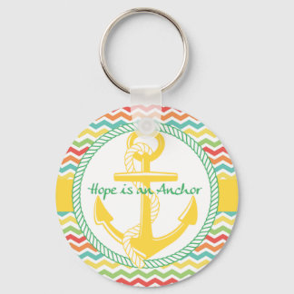 Hope är en anchor Nautical Zigzag Keychains Nyckelring