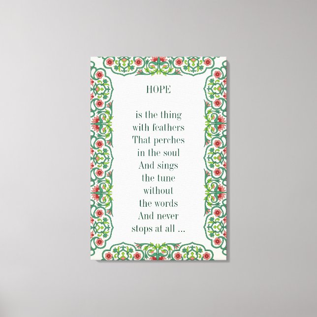 HOPE är sak med fjädrar som lever Canvastryck (Framsida)