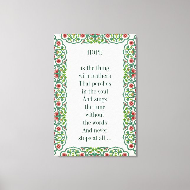 HOPE är sak med fjädrar som lever Canvastryck (Framsida)