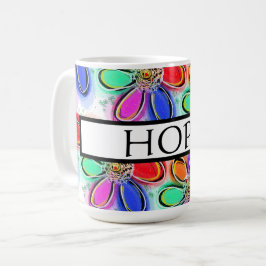 Hope Artsy Watercolor Flowers Mönster Kaffemugg