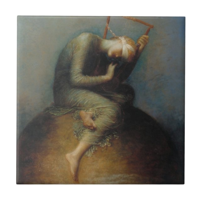 Hope (av George Frederick Watts) Kakelplatta (Framsidan)
