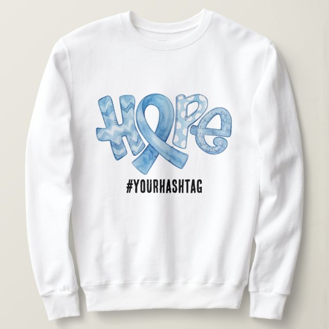 Hope Awareness Ribbon Personalized Hashtag T Shirt (Design framsida)