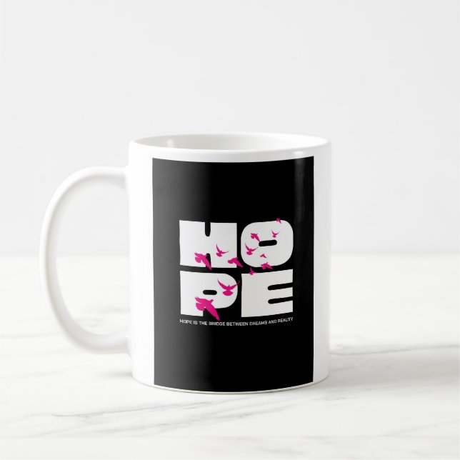 Hope & birds – typographie bold kaffemugg (Vänster)