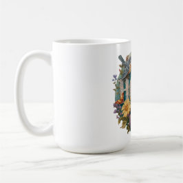 Hope Blommigt Typography with Birds and Botanical Kaffemugg