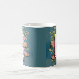 Hope Blooms - Elegant Blommig Typografi  Kaffemugg