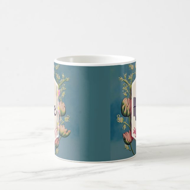 Hope Blooms - Elegant Blommig Typografi  Kaffemugg (Center)