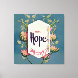 Hope Blooms - Elegant Blomster Typografi  Canvastryck