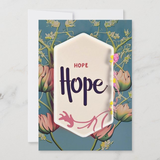 Hope Blooms - Elegant Blomster Typografi  Inbjudningar (Framsida)