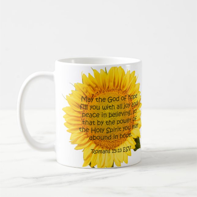 Hope Blooms: Romans 15:13 Solros Mugg (Vänster)