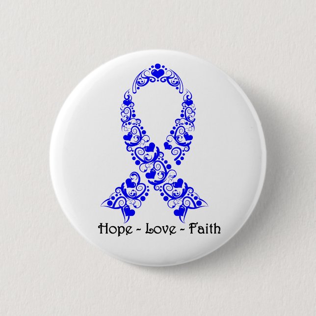 Hope Blue Awareness Ribbon Knapp (Framsida)