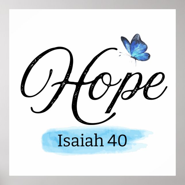 Hope Blue Butterfly Poster (Framsidan)