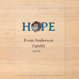 Hope blue holidays bold letter kids photo name yea