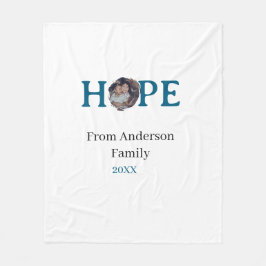 Hope blue holidays bold letter kids photo name yea fleecefilt