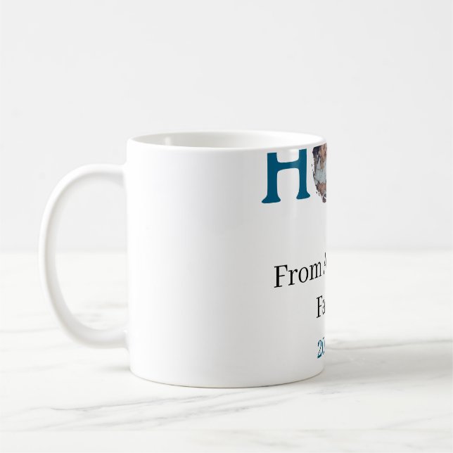 Hope blue holidays bold letter kids photo name yea kaffemugg (Vänster)