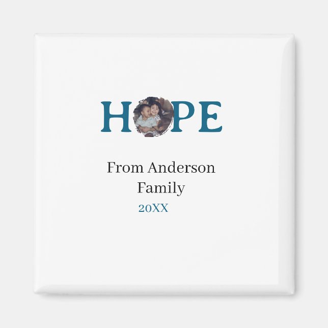 Hope blue holidays bold letter kids photo name yea magnet (Framsidan)