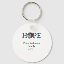 Hope blue holidays bold letter kids photo name yea nyckelring