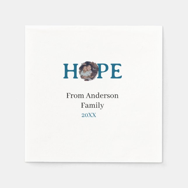Hope blue holidays bold letter kids photo name yea pappersservett (Framsidan)