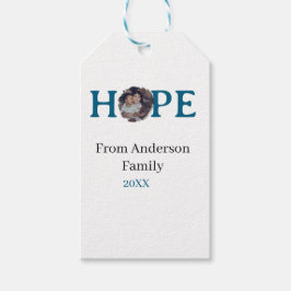 Hope blue holidays bold letter kids photo name yea presentetikett