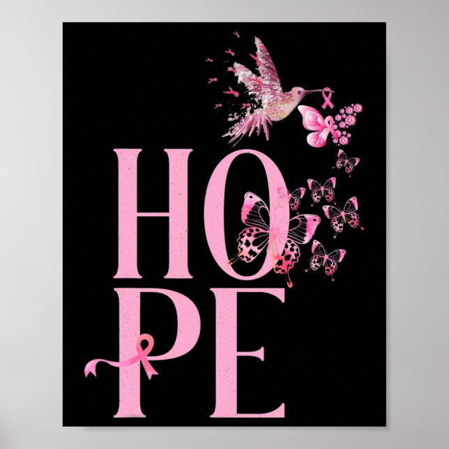 Hope Breast Cancer AwarenessandHummingbird Breast Poster (Framsidan)