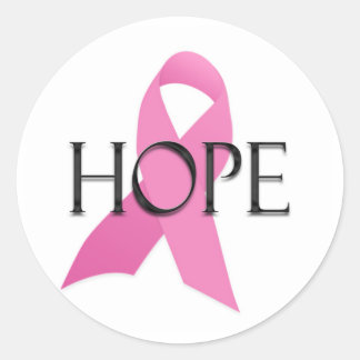 Hope Breast Cancer Sticker Runt Klistermärke