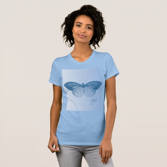 Hope Butterfly Blue T Shirt (Hel framsida)