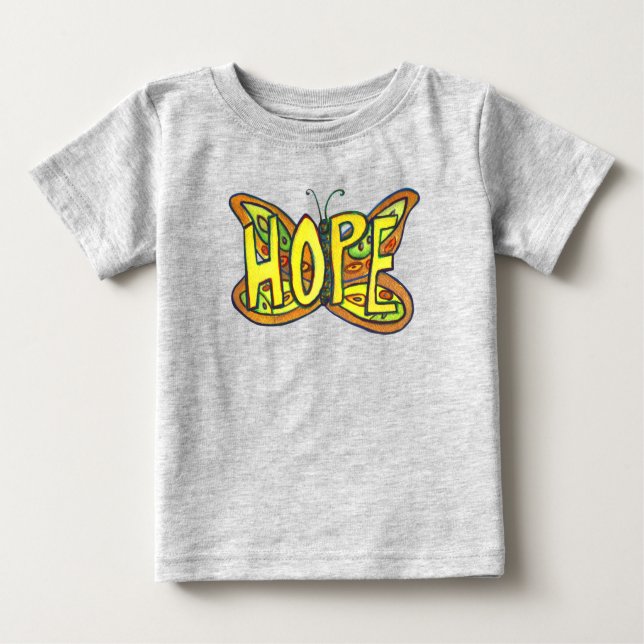 Hope Butterfly Inspirational Ord Art Anpassningsba T Shirt (Framsida)