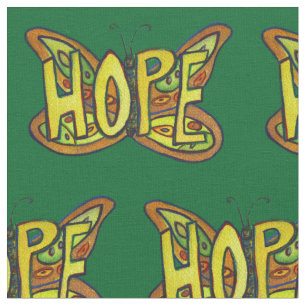 Hope Butterfly Inspirational Ord Fabric Material Tyg