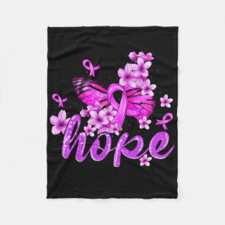 Hope Butterfly Lila Ribbon Overdose Awareness Fleecefilt