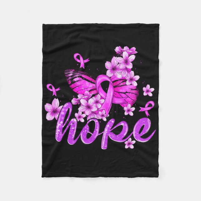 Hope Butterfly Lila Ribbon Overdose Awareness Fleecefilt (Framsidan)