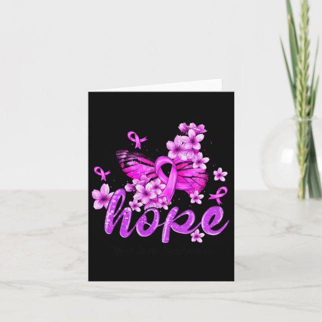 Hope Butterfly Lila Ribbon Overdose Awareness Kort (Framsida)