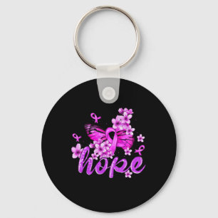 Hope Butterfly Lila Ribbon Overdose Awareness Nyckelring