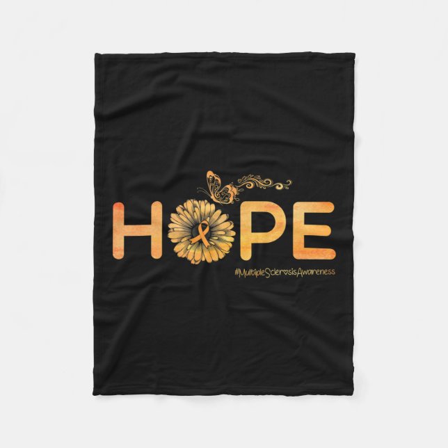 Hope Butterfly Många Sclerosis Awareness Gifts Fleecefilt (Framsidan)